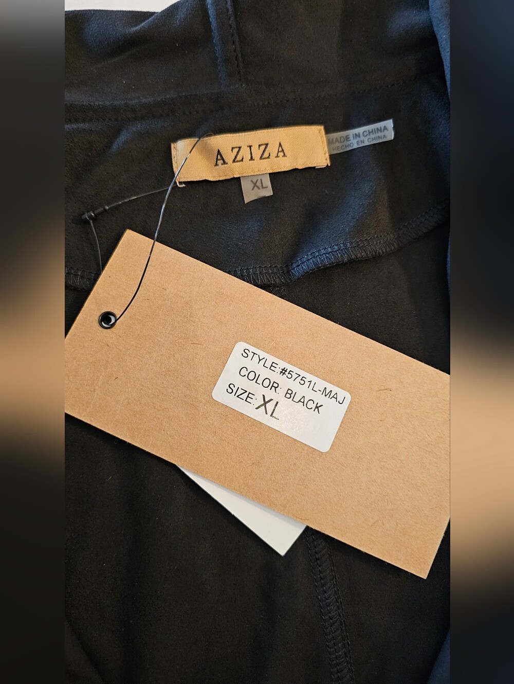Aziza Black Embroidered Suede Duster Waterfall Jacket Women's Large & X-Large - Picture 9 of 13